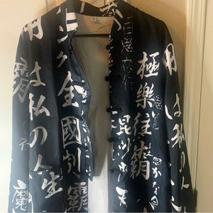 Black and white summer kimono